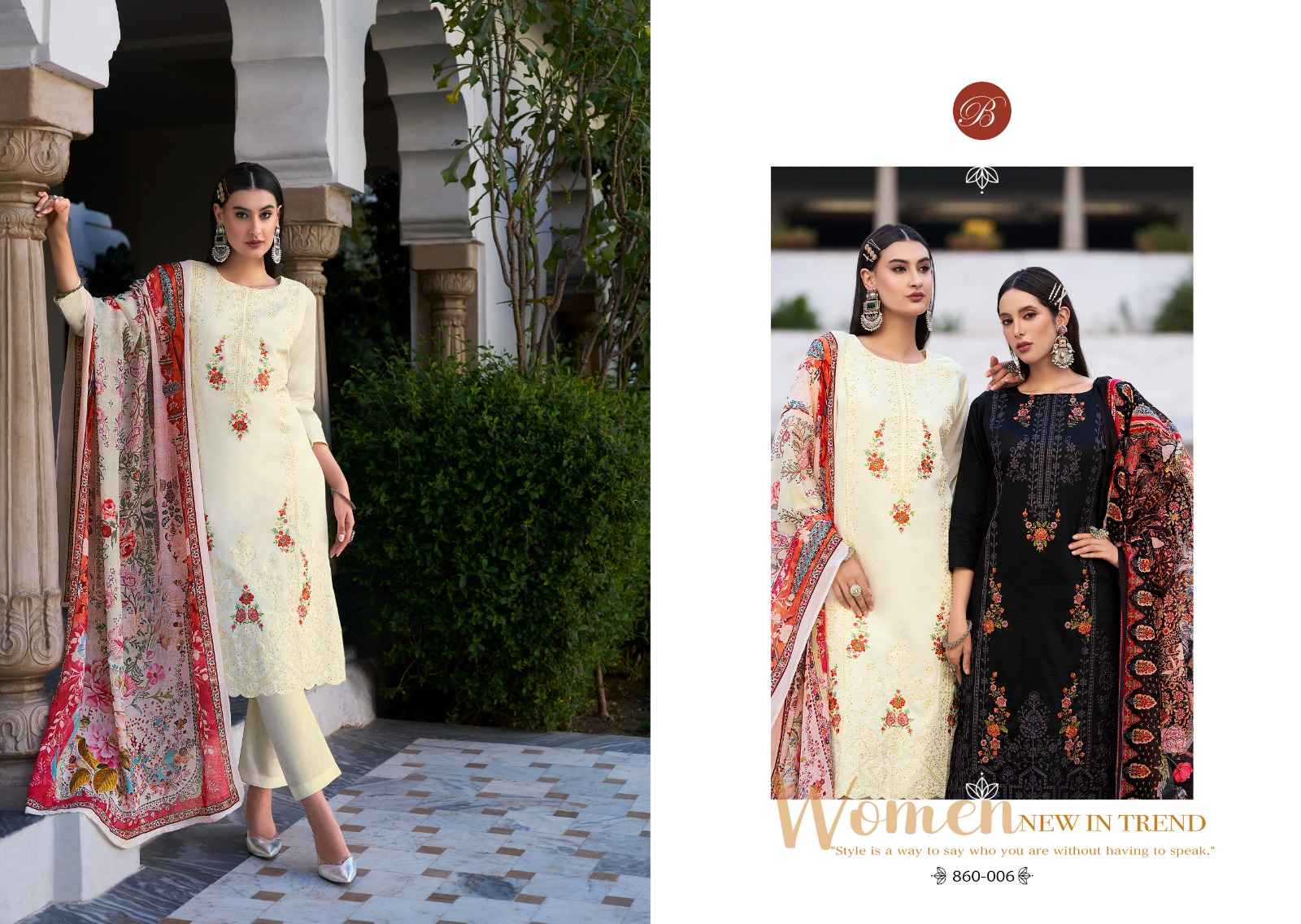 BELLIZA ZARQASH VOL 6 PURE HEAVY JAM COTTON DRESS MATERIAL AT WHOLESALE PRICE