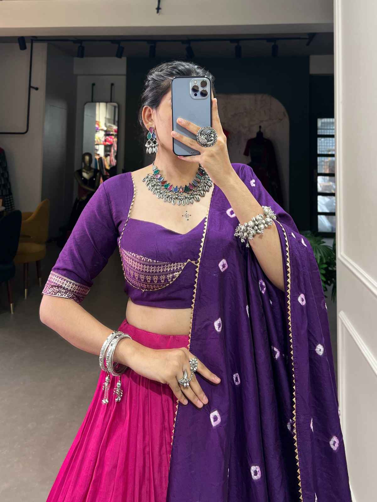 CHANDERI COLOR PADDING WITH ZARI WEAVING WORK LEHENGA CHOLI AT WHOLESALE PRICE