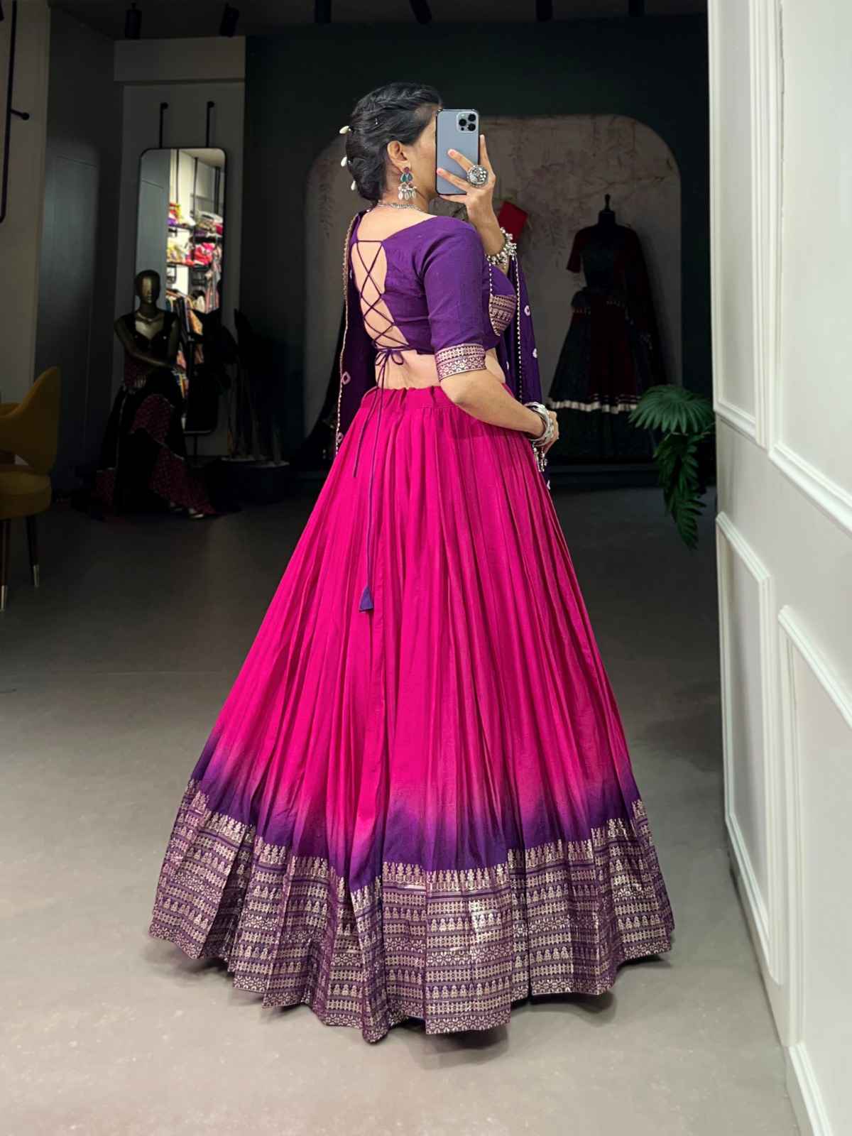 CHANDERI COLOR PADDING WITH ZARI WEAVING WORK LEHENGA CHOLI AT WHOLESALE PRICE