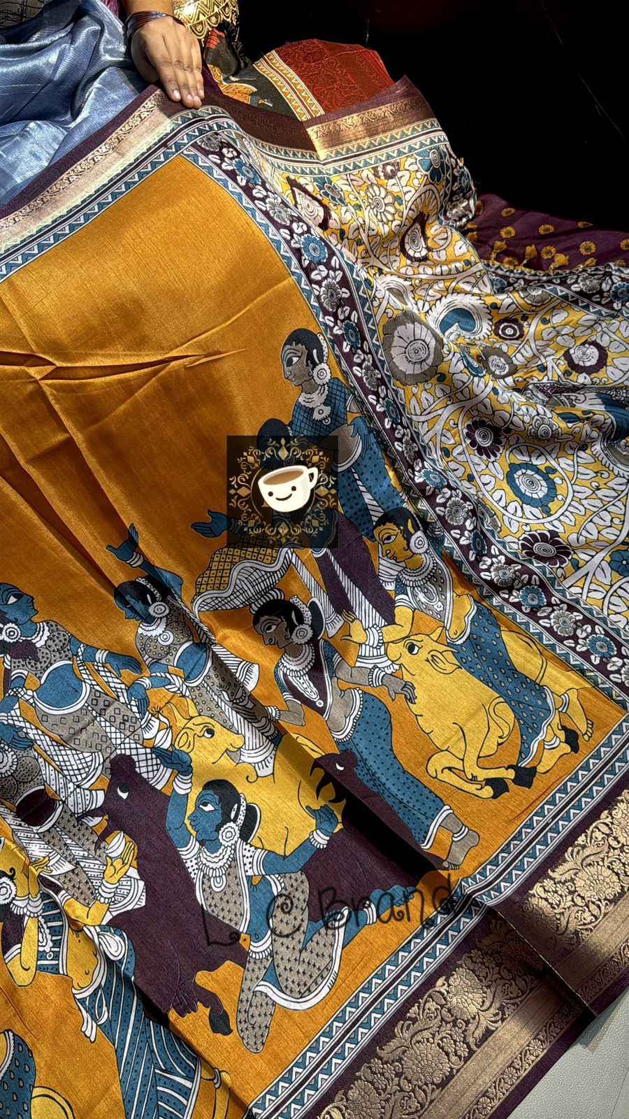 CHANDERI COTTON SILK KALAMKARI PRINT WEAVING BORDER SAREE AT WHOLESALE PRICE