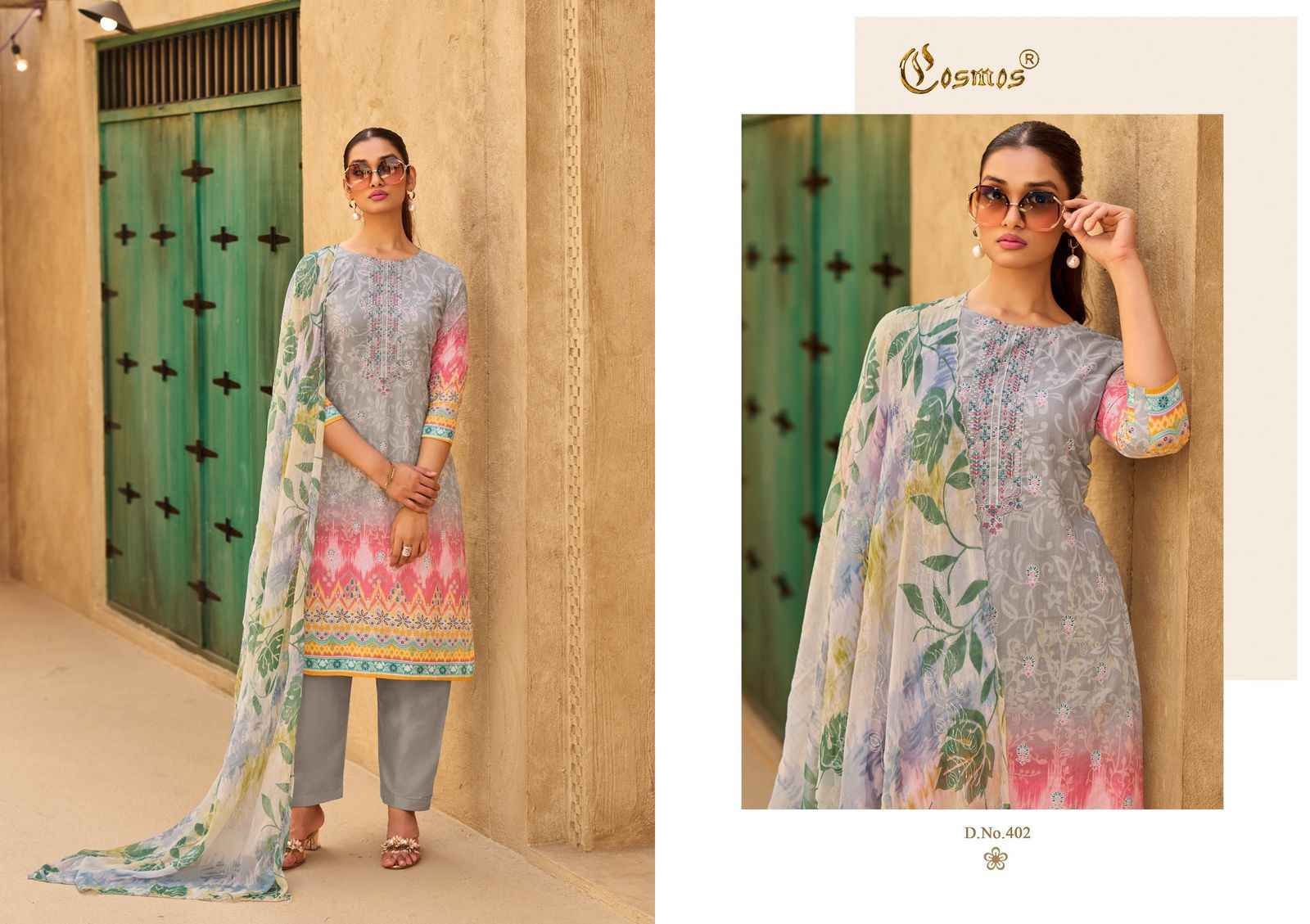 COSMOS ELAF LAWN VOL-1 LAWN COTTON WITH SELF EMBROIDERY DRESS MATERIAL AT WHOLESALE PRICE