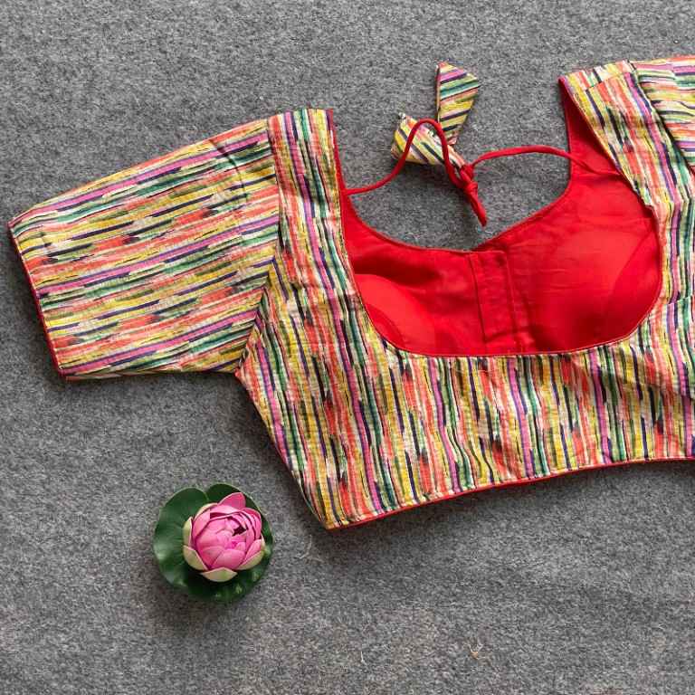 COTTON SILK DIGITAL PRINT WITH AARI WORK BLOUSE AT WHOLESALE PRICE