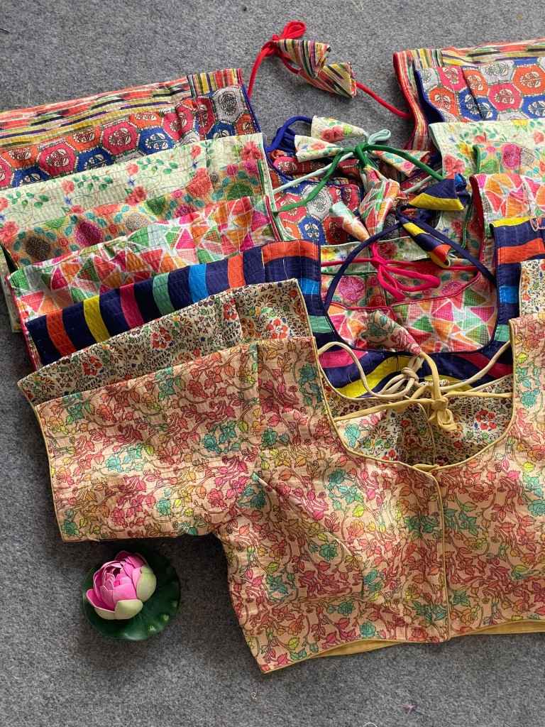 COTTON SILK DIGITAL PRINT WITH AARI WORK BLOUSE AT WHOLESALE PRICE