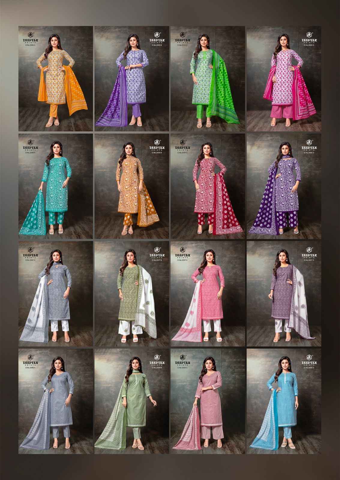 DEEPTEX SUPER GOLD VOL-02 PURE COTTON PRINTED DRESS MATERIAL AT WHOLESALE PRICE