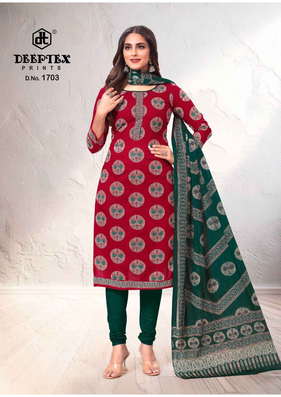 DEEPTEX TRADITION VOL-17 HEAVY COTTON PRINTED DRESS MATERIAL AT WHOLESALE PRICE