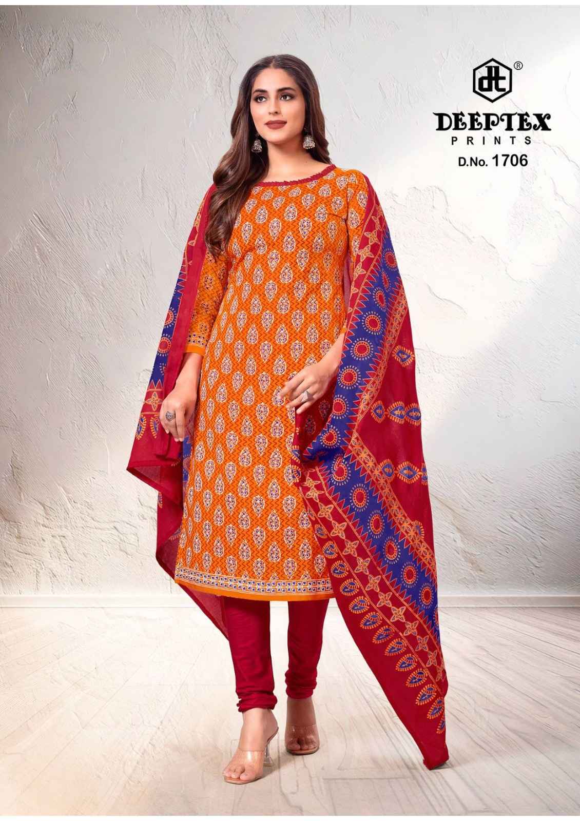 DEEPTEX TRADITION VOL-17 HEAVY COTTON PRINTED DRESS MATERIAL AT WHOLESALE PRICE