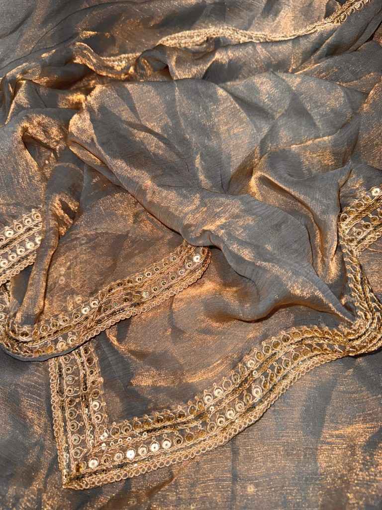 FRANDY CHIFFORN DUAL SEQUINS WITH DORI EMBROIDERY WORK SAREE AT WHOLESALE PRICE