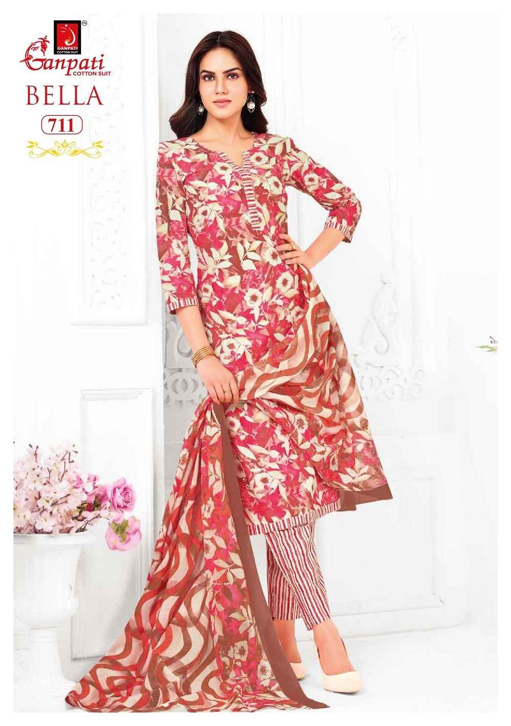 GANPATI BELLA VOL-7 PURE COTTON KURTI PANT WITH DUPATTA AT WHOLESALE PRICE