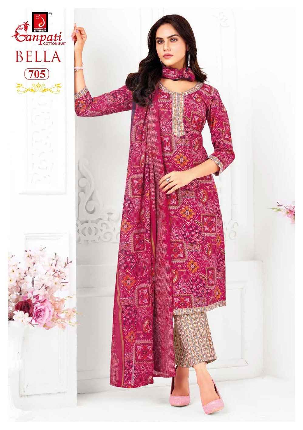 GANPATI BELLA VOL-7 PURE COTTON KURTI PANT WITH DUPATTA AT WHOLESALE PRICE