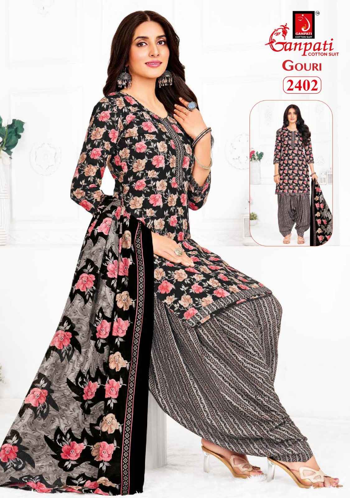 GANPATI GOURI VOL-10 HEAVY COTTON PRINTED DRESS MATERIAL AT WHOLESALE PRICE