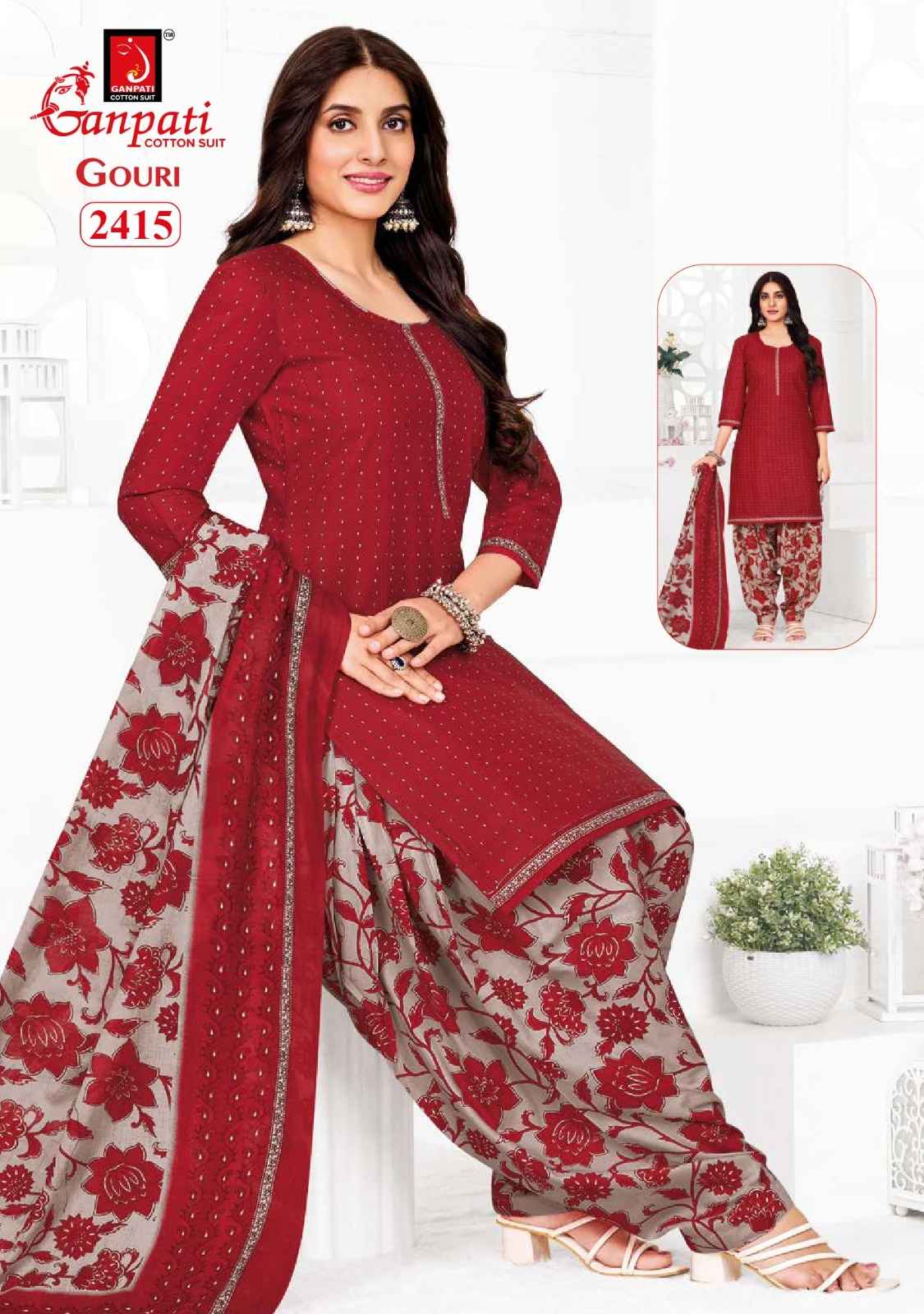 GANPATI GOURI VOL-10 HEAVY COTTON PRINTED DRESS MATERIAL AT WHOLESALE PRICE