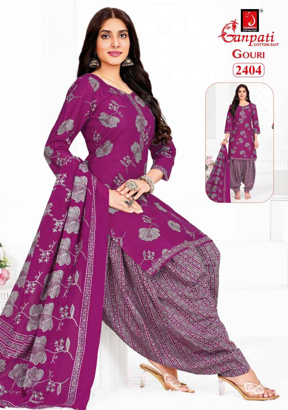 GANPATI GOURI VOL-10 HEAVY COTTON PRINTED DRESS MATERIAL AT WHOLESALE PRICE