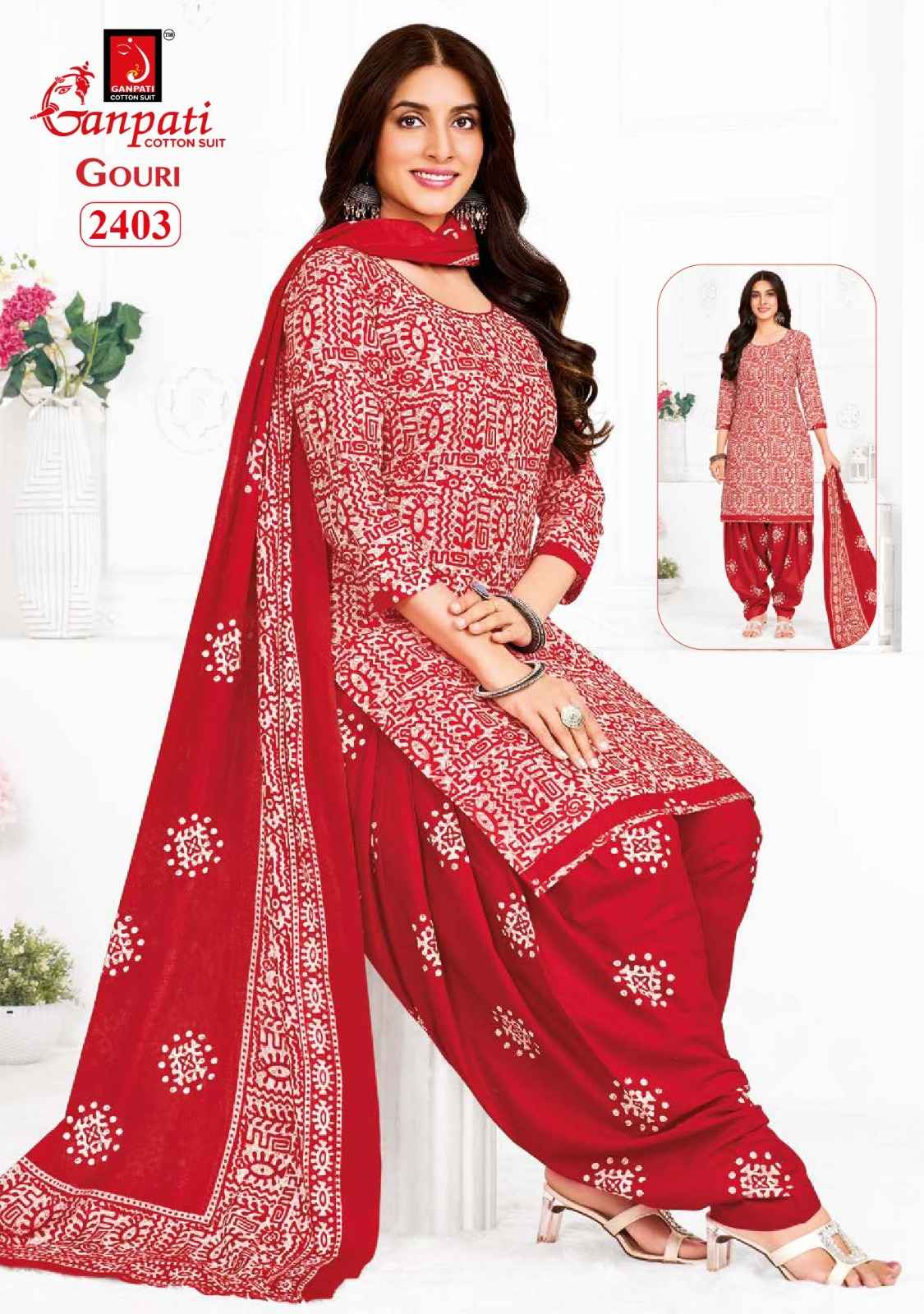 GANPATI GOURI VOL-10 HEAVY COTTON PRINTED DRESS MATERIAL AT WHOLESALE PRICE