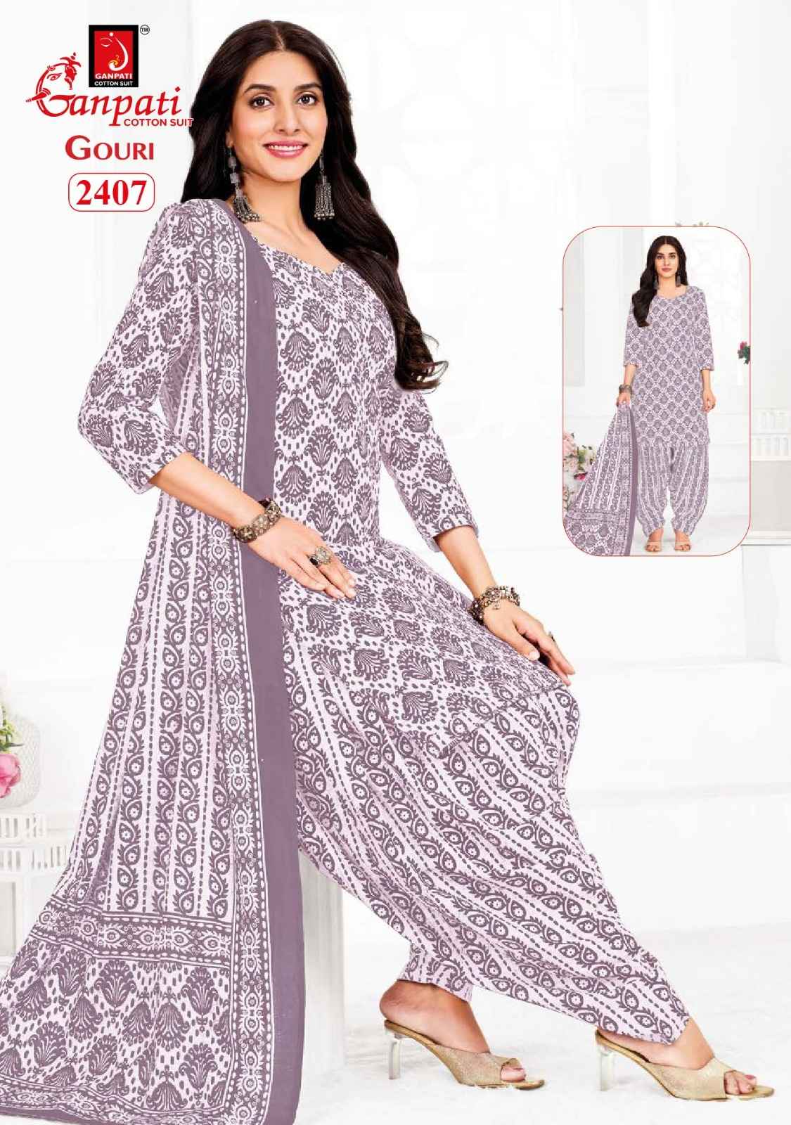 GANPATI GOURI VOL-10 HEAVY COTTON PRINTED DRESS MATERIAL AT WHOLESALE PRICE