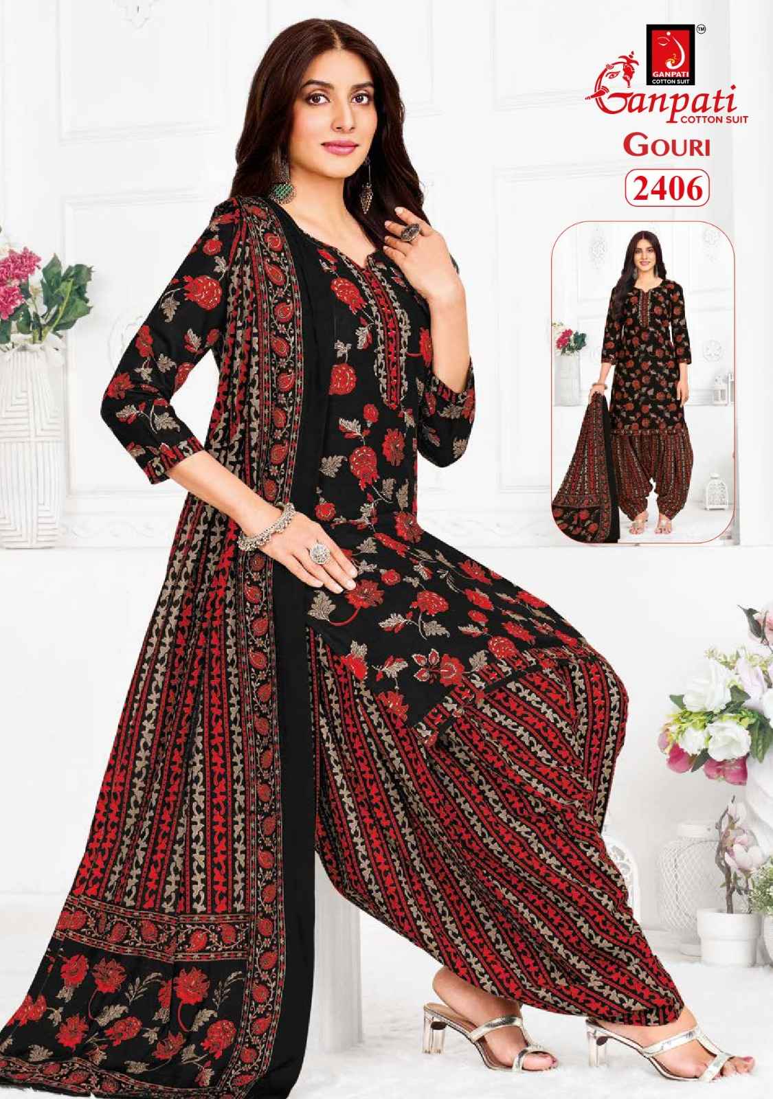 GANPATI GOURI VOL-10 HEAVY COTTON PRINTED DRESS MATERIAL AT WHOLESALE PRICE