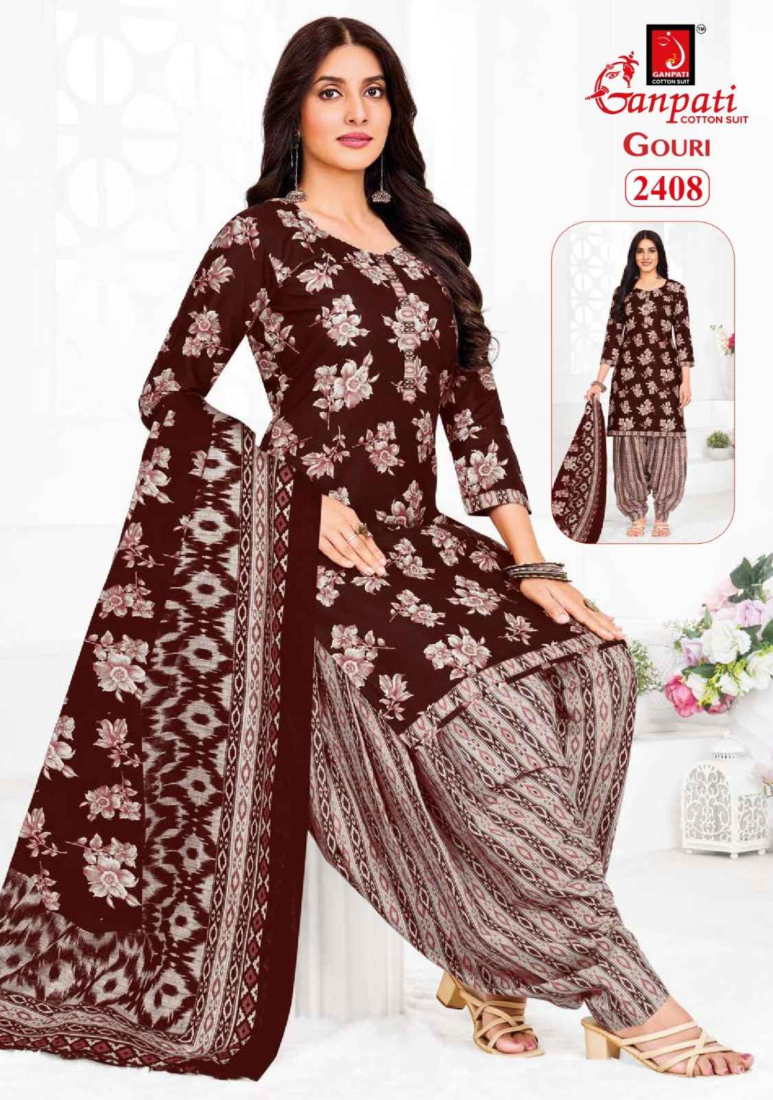 GANPATI GOURI VOL-10 HEAVY COTTON PRINTED DRESS MATERIAL AT WHOLESALE PRICE