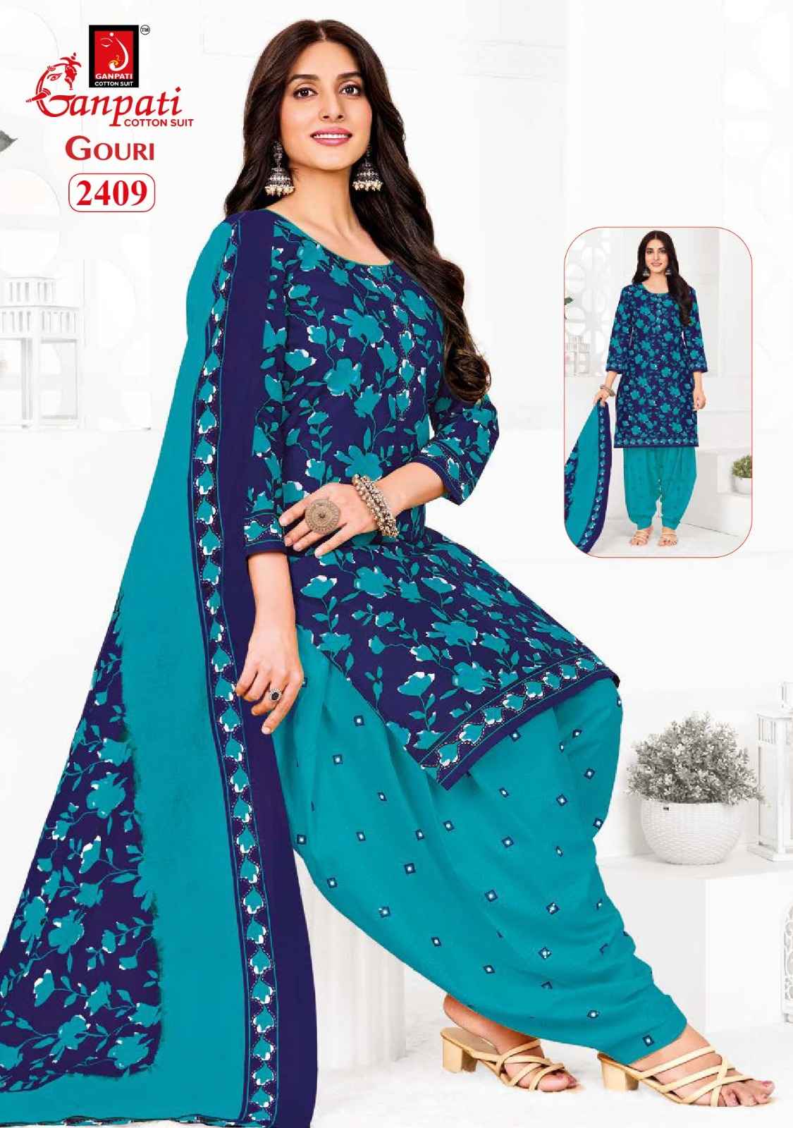 GANPATI GOURI VOL-10 HEAVY COTTON PRINTED DRESS MATERIAL AT WHOLESALE PRICE