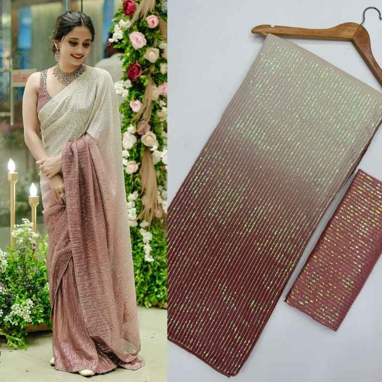 GEORGETTE DIGITAL PRINT SEQUENCE EMBRODERY SAREE AT WHOLESALE PRICE