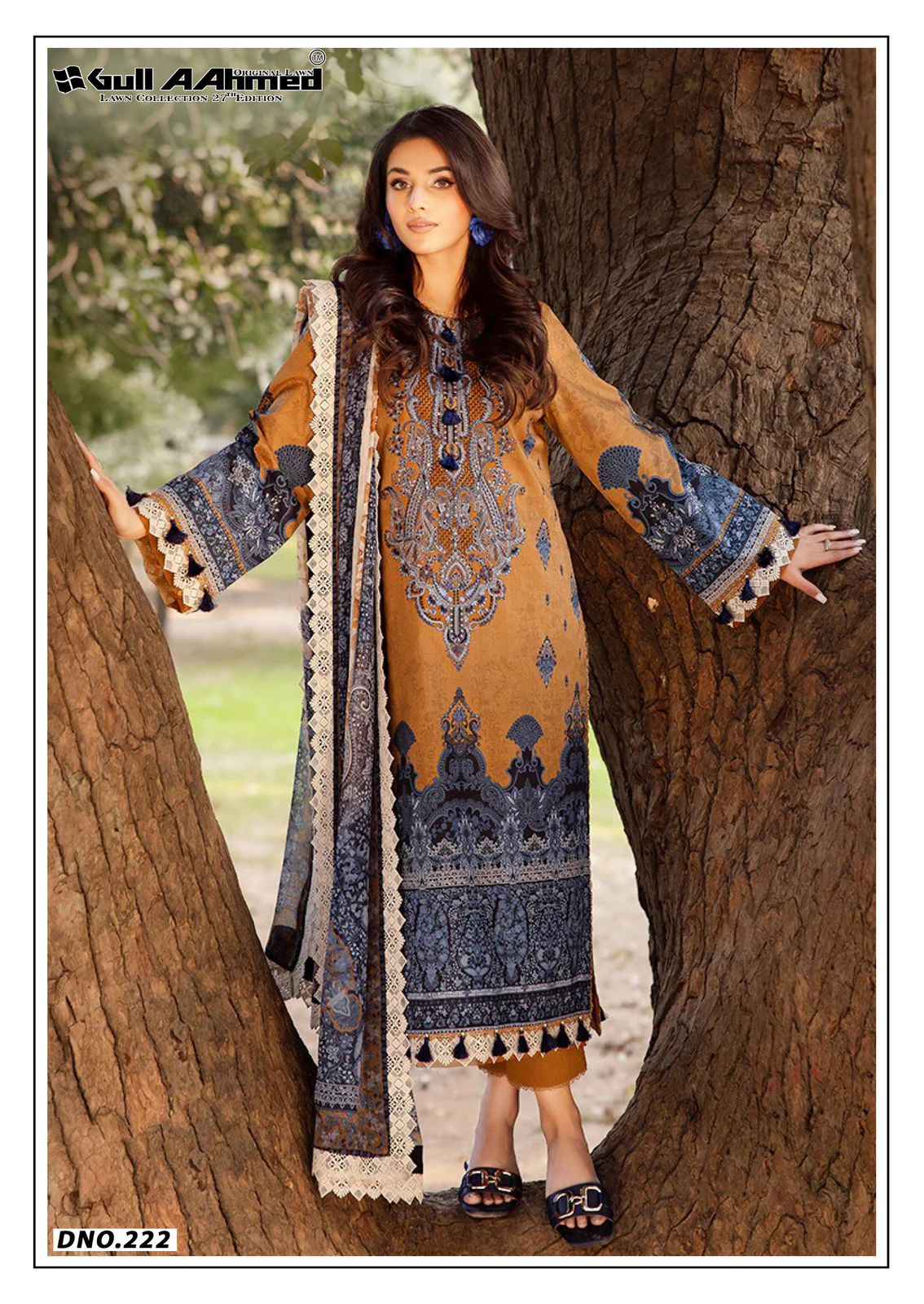 GULL AAHMED LAWN VOL-27 PURE LAWN COTTON DRESS MATERIAL AT WHOLESALE PRICE