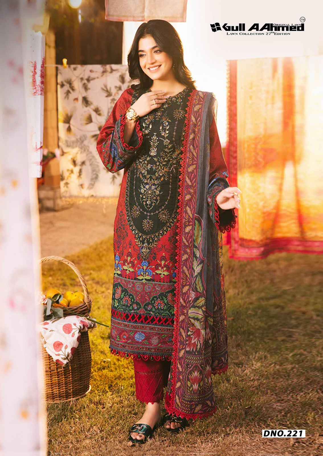 GULL AAHMED LAWN VOL-27 PURE LAWN COTTON DRESS MATERIAL AT WHOLESALE PRICE