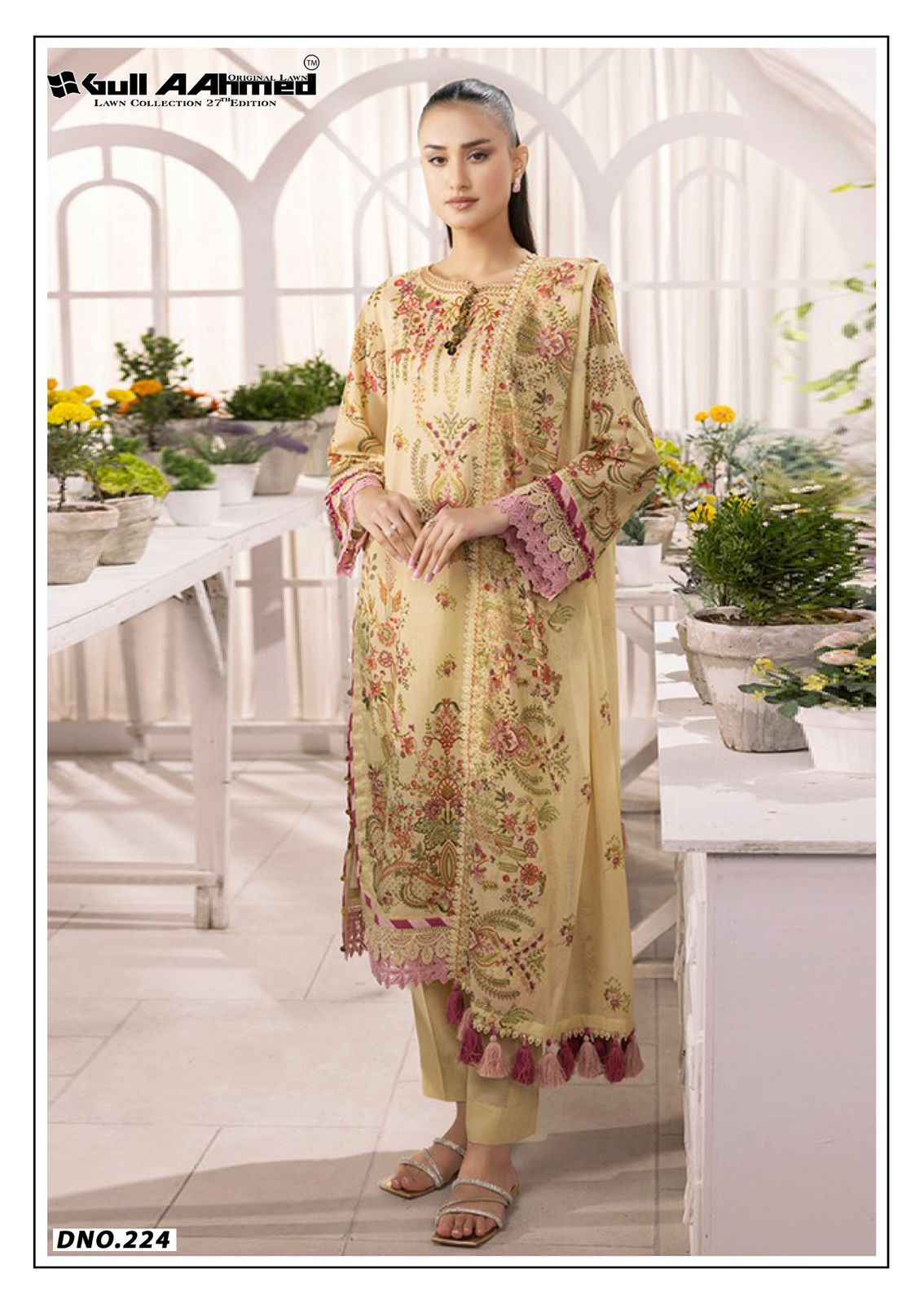 GULL AAHMED LAWN VOL-27 PURE LAWN COTTON DRESS MATERIAL AT WHOLESALE PRICE