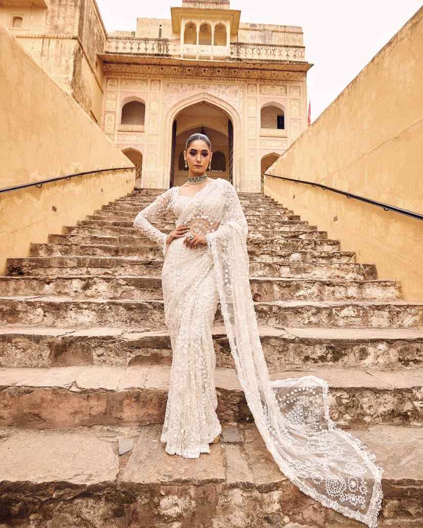HEAVY BUTTERFLY NET SEQUINS EMBROIDERY WORK SAREE AT WHOLESALE PRICE