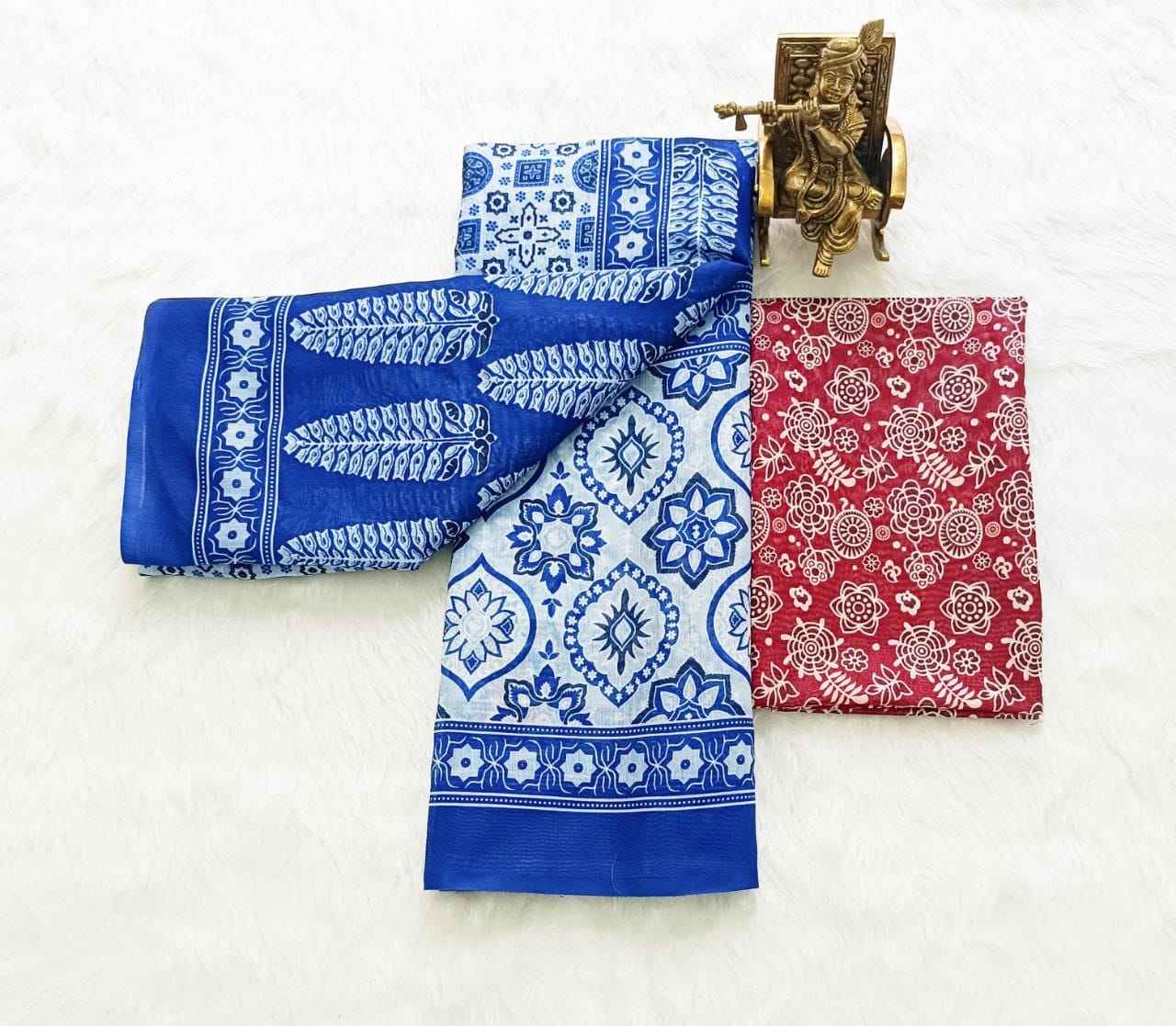 HEAVY CHANDERI COTTON DIGITAL PRINTED SAREE AT WHOLESALE PRICE