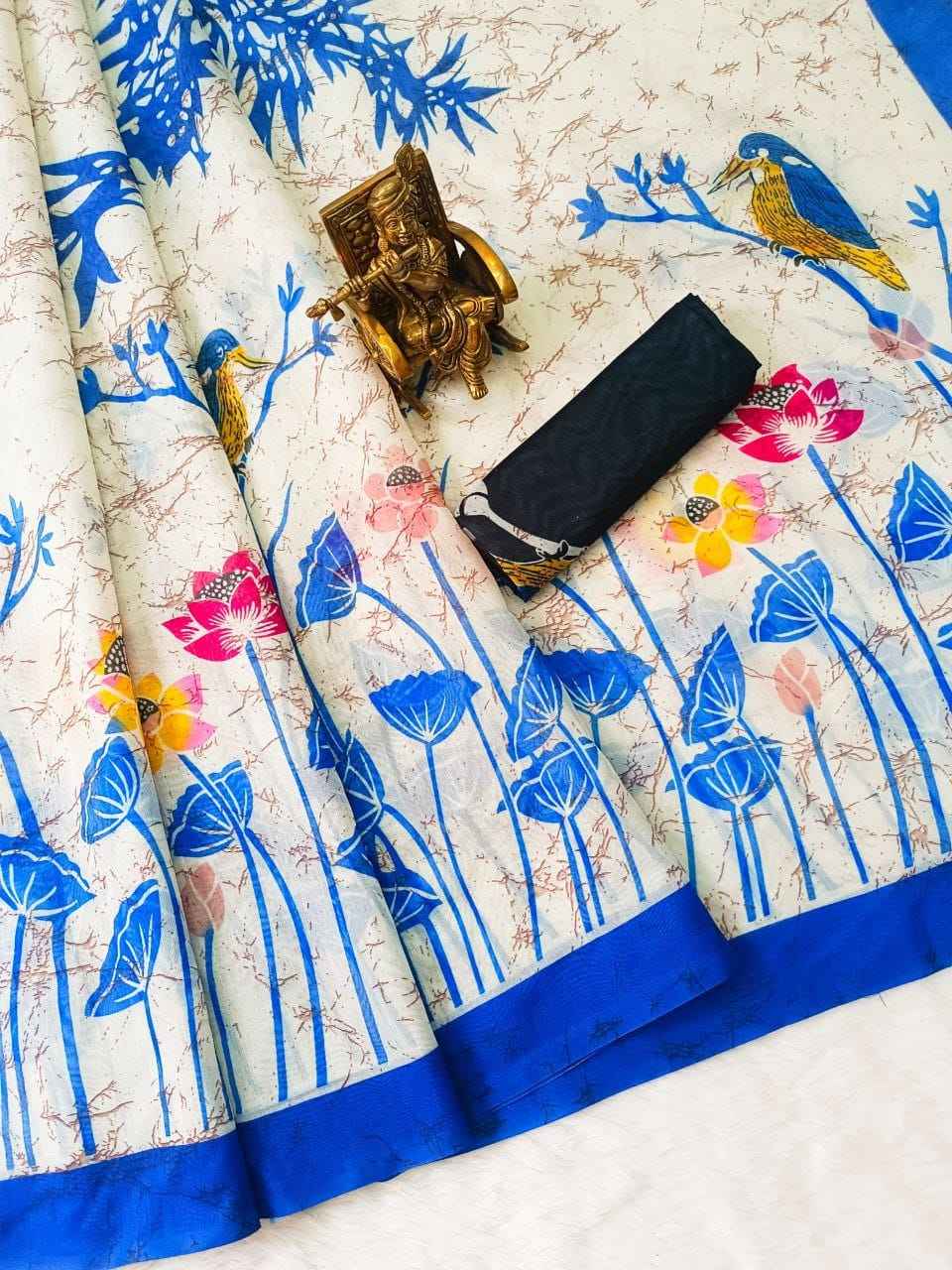 HEAVY CHANDERI COTTON DIGITAL PRINTED SAREE AT WHOLESALE PRICE