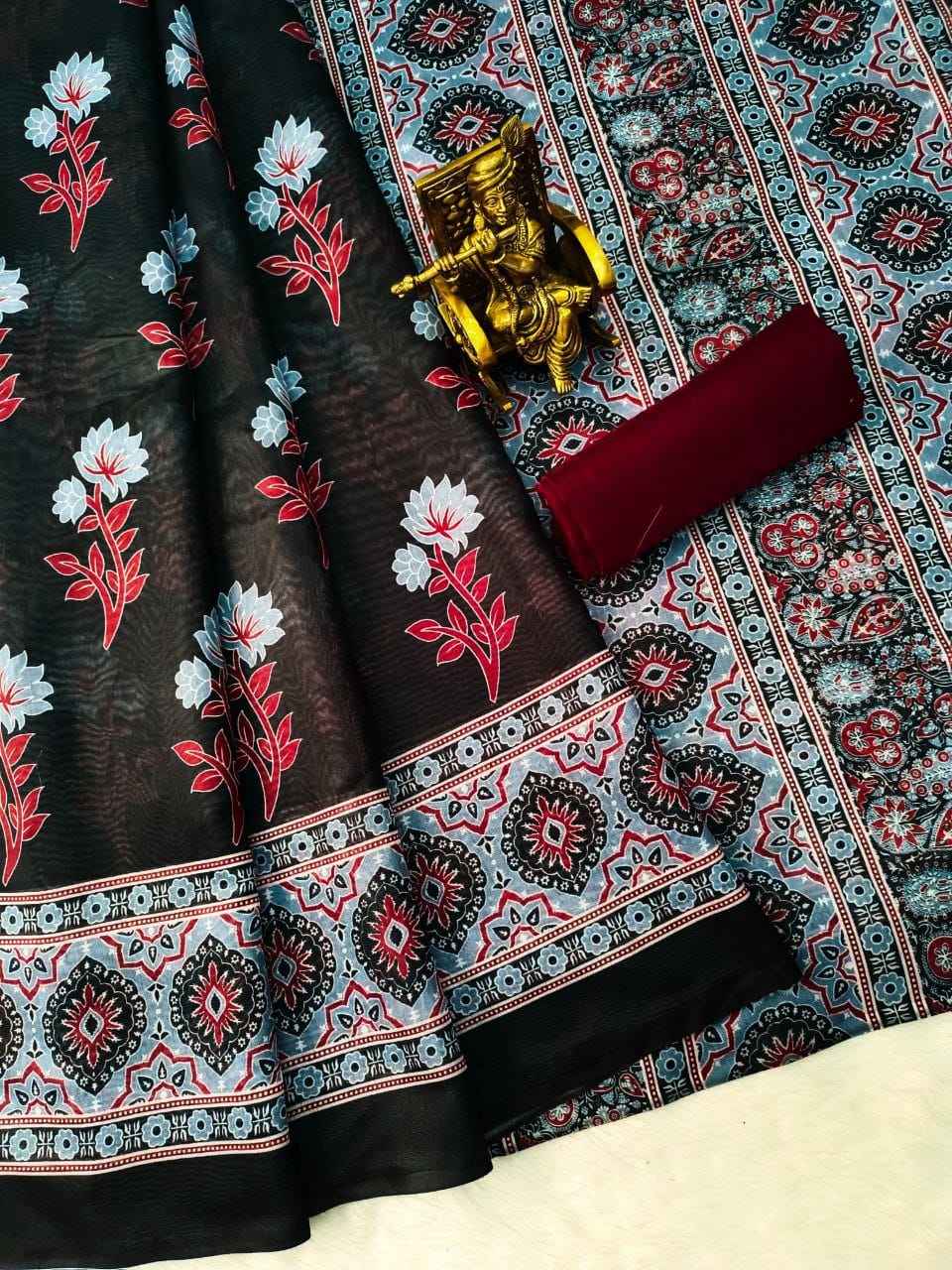 HEAVY CHANDERI COTTON DIGITAL PRINTED SAREE AT WHOLESALE PRICE