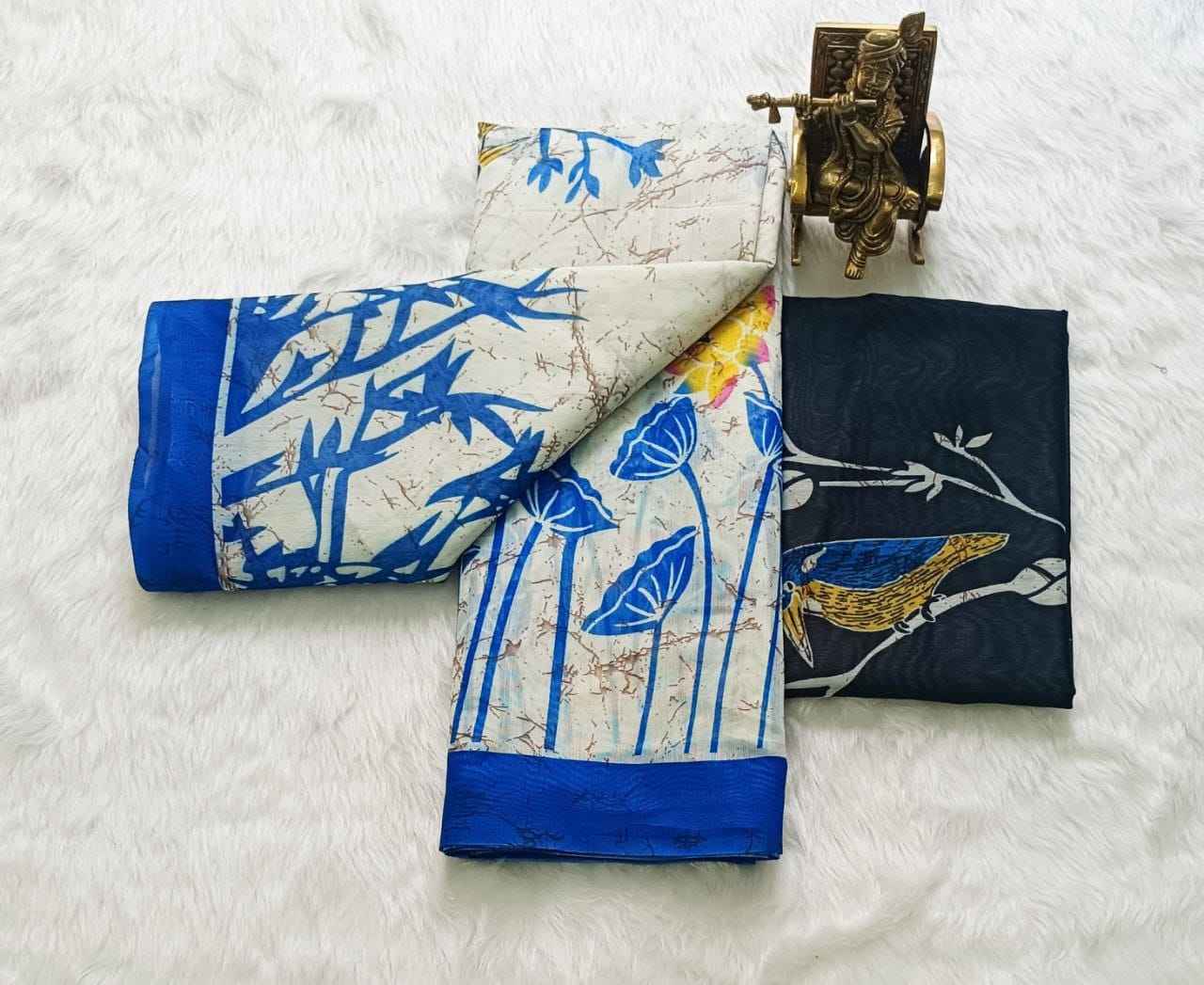 HEAVY CHANDERI COTTON DIGITAL PRINTED SAREE AT WHOLESALE PRICE