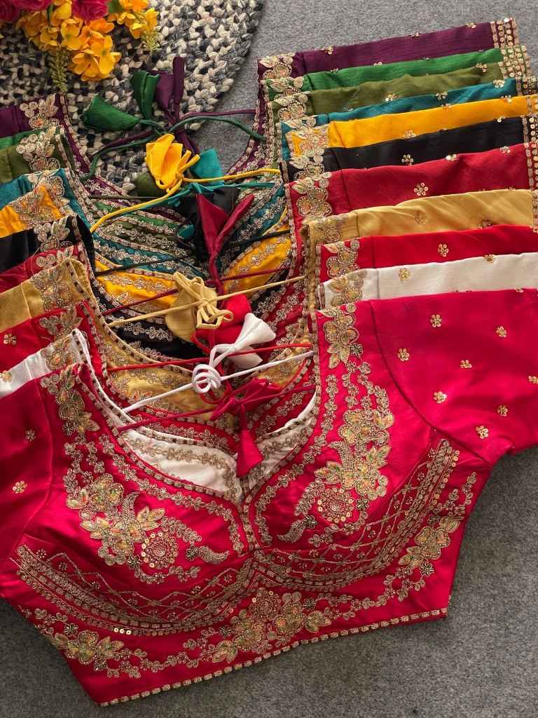 HEAVY PURE SOFT ITALIAN SILK HANDWORK BLOUSE AT WHOLESALE PRICE