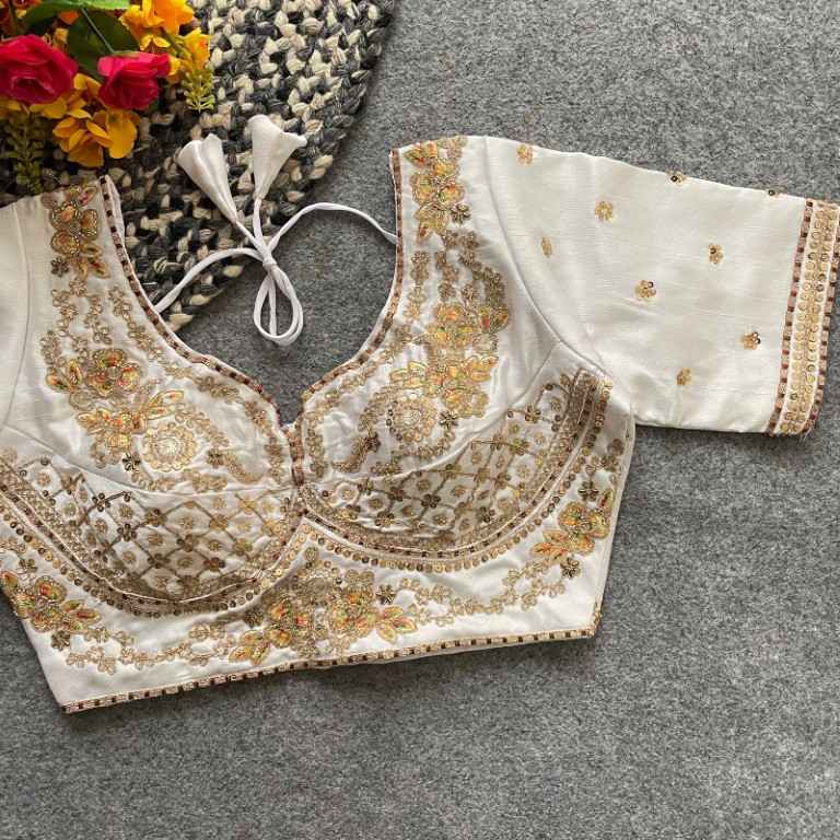HEAVY PURE SOFT ITALIAN SILK HANDWORK BLOUSE AT WHOLESALE PRICE