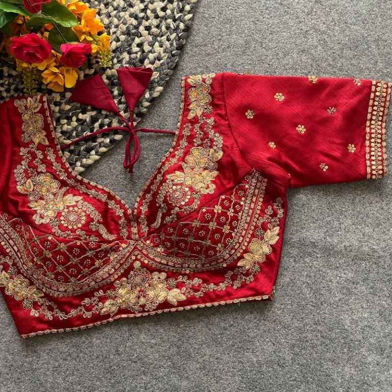 HEAVY PURE SOFT ITALIAN SILK HANDWORK BLOUSE AT WHOLESALE PRICE