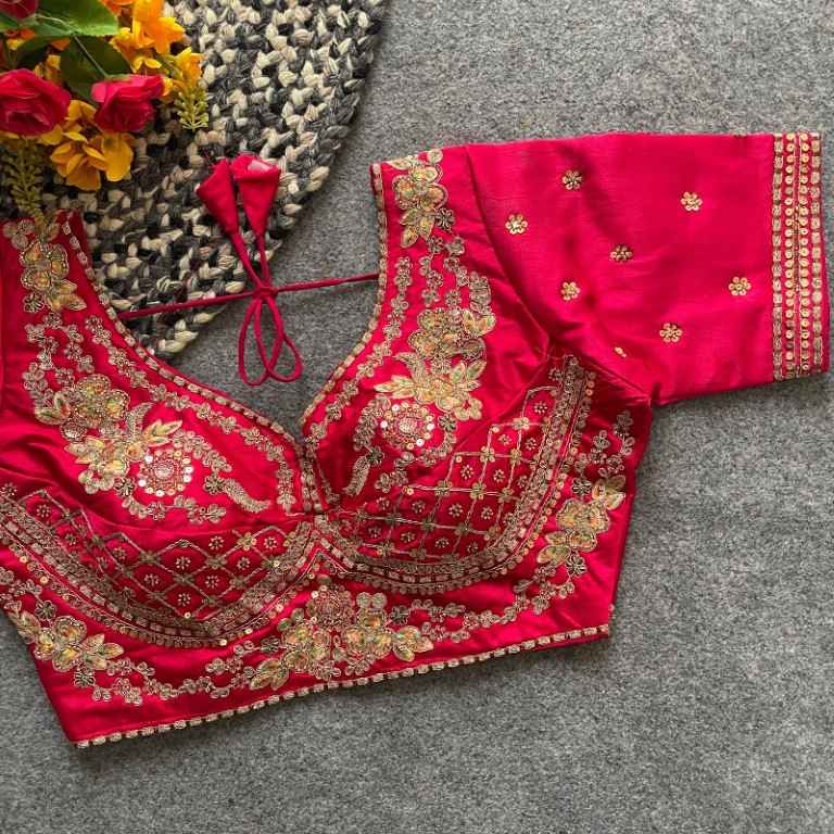 HEAVY PURE SOFT ITALIAN SILK HANDWORK BLOUSE AT WHOLESALE PRICE
