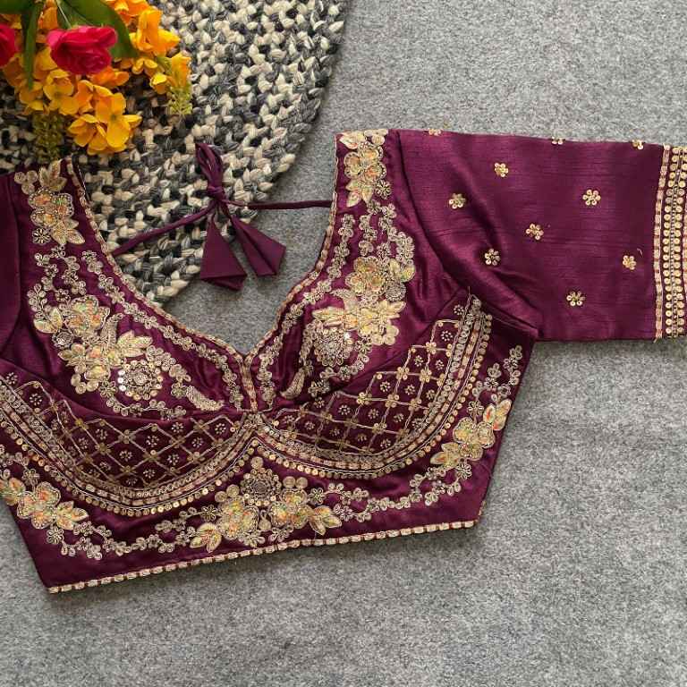 HEAVY PURE SOFT ITALIAN SILK HANDWORK BLOUSE AT WHOLESALE PRICE