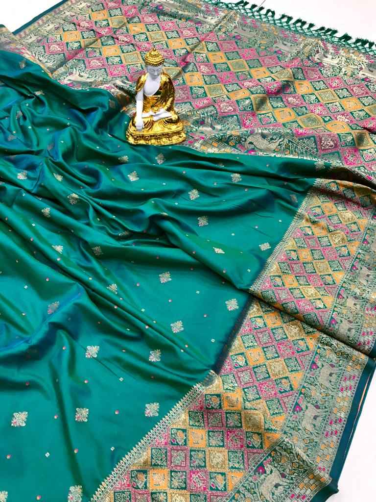 HEAVY SOFT BANARASI MINAKARI WEAVING LICHI SILK SAREE AT WHOLESALE PRICE