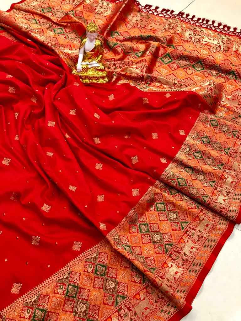 HEAVY SOFT BANARASI MINAKARI WEAVING LICHI SILK SAREE AT WHOLESALE PRICE