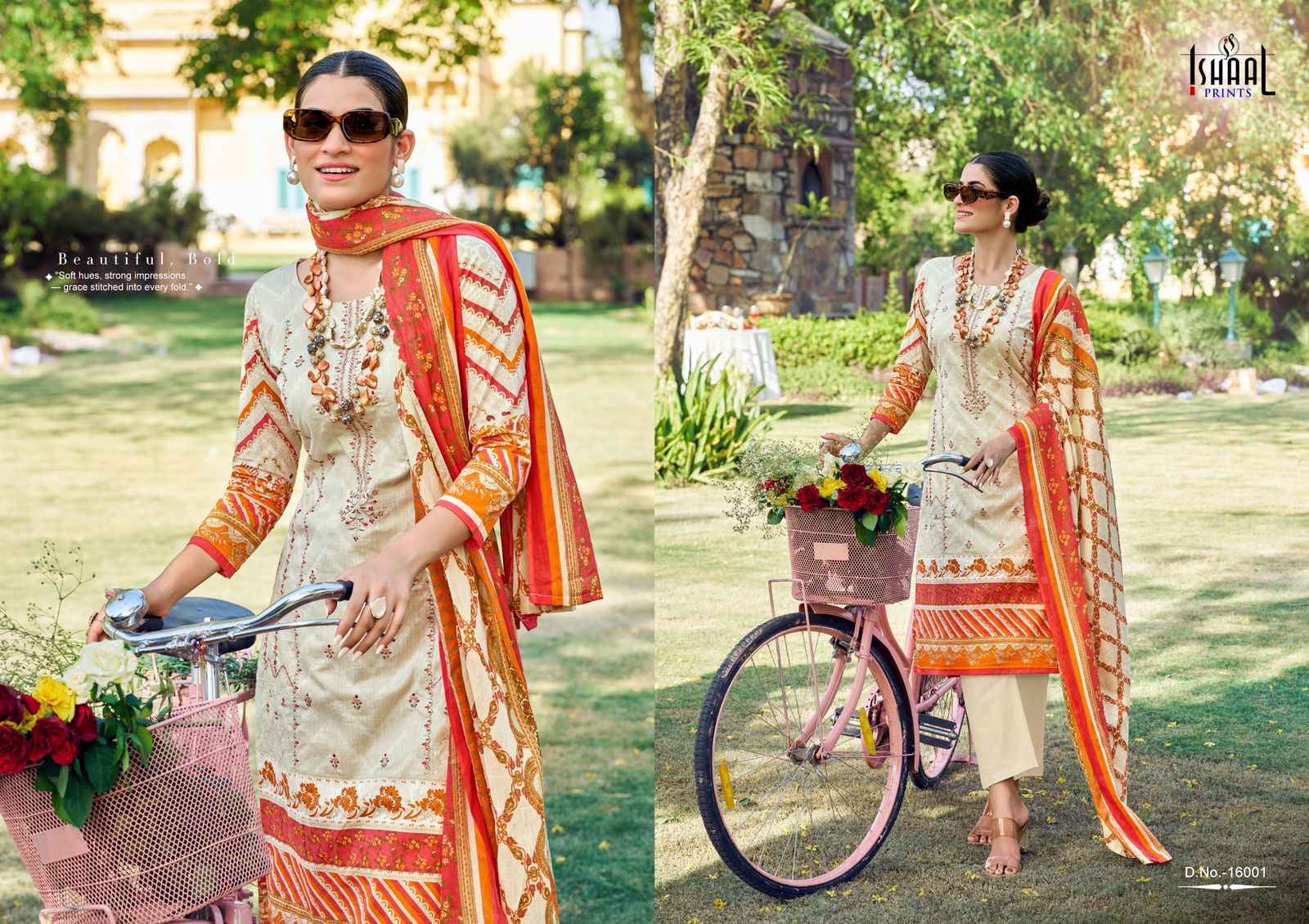 ISHAAL EMBROIDERED VOL-16 PURE LAWN EMBROIDERED DRESS MATERIAL AT WHOLESALE PRICE