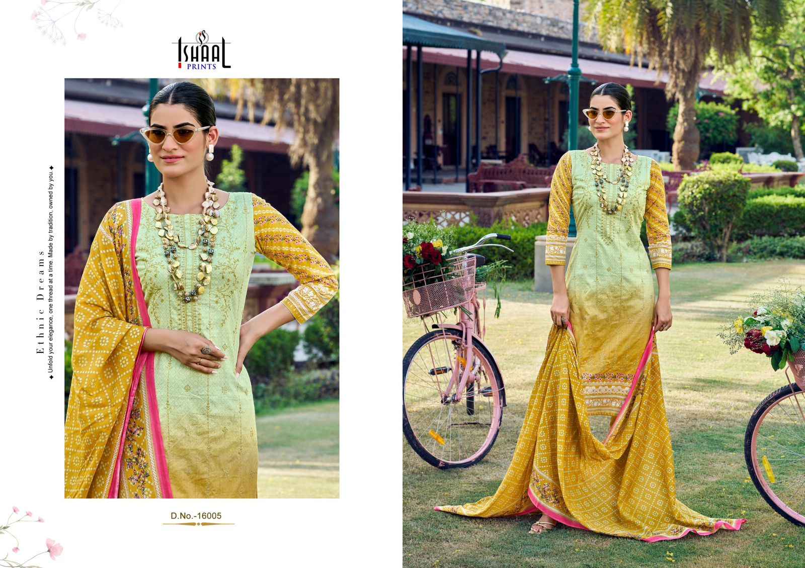 ISHAAL EMBROIDERED VOL-16 PURE LAWN EMBROIDERED DRESS MATERIAL AT WHOLESALE PRICE