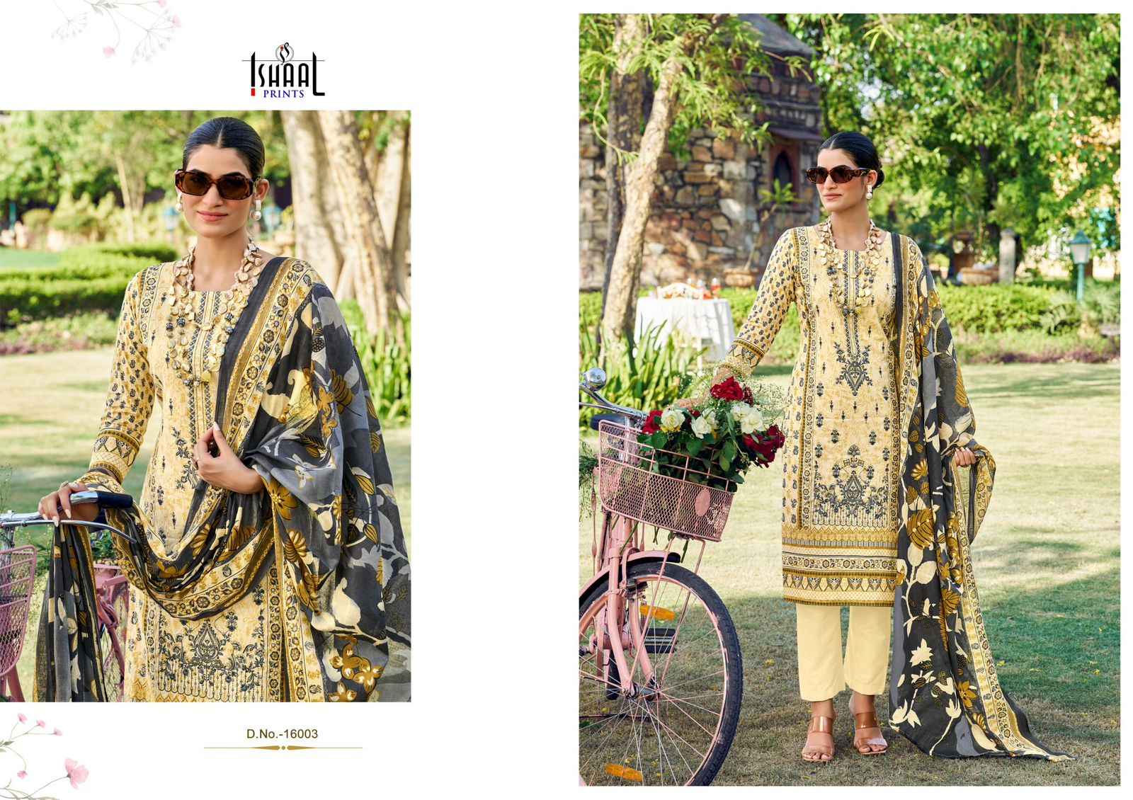 ISHAAL EMBROIDERED VOL-16 PURE LAWN EMBROIDERED DRESS MATERIAL AT WHOLESALE PRICE