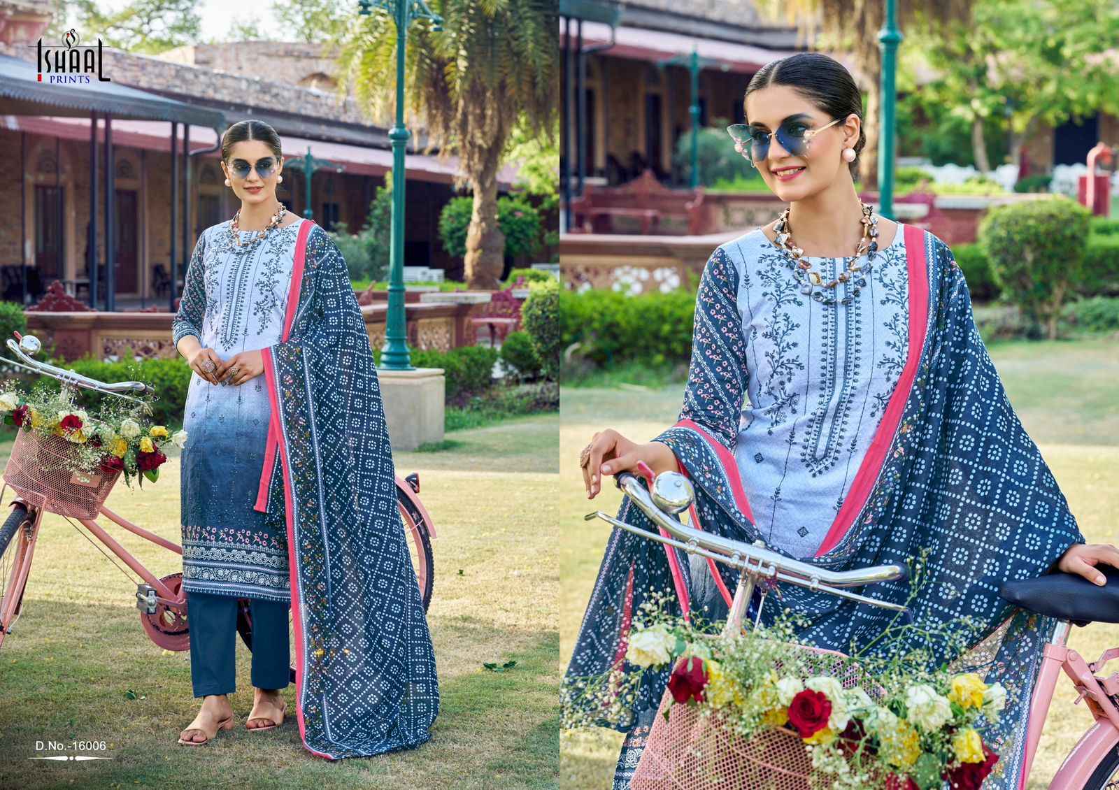 ISHAAL EMBROIDERED VOL-16 PURE LAWN EMBROIDERED DRESS MATERIAL AT WHOLESALE PRICE