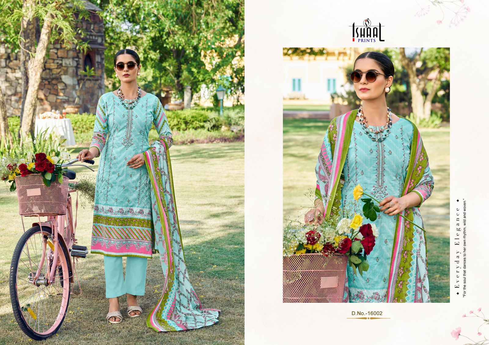 ISHAAL EMBROIDERED VOL-16 PURE LAWN EMBROIDERED DRESS MATERIAL AT WHOLESALE PRICE