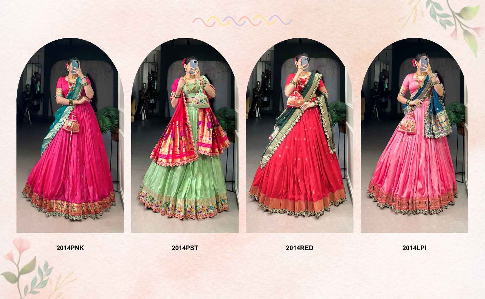 JACQUARD SILK ZARI WEAVING THREAD EMBROIDERY PAITHANI LEHENGA CHOLI AT WHOLESALE PRICE