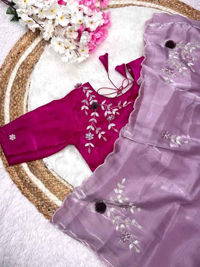 JIMMY CHOO SATTIN KHATLI CUT DANA HANDWORK SAREE AT WHOLESALE PRICE