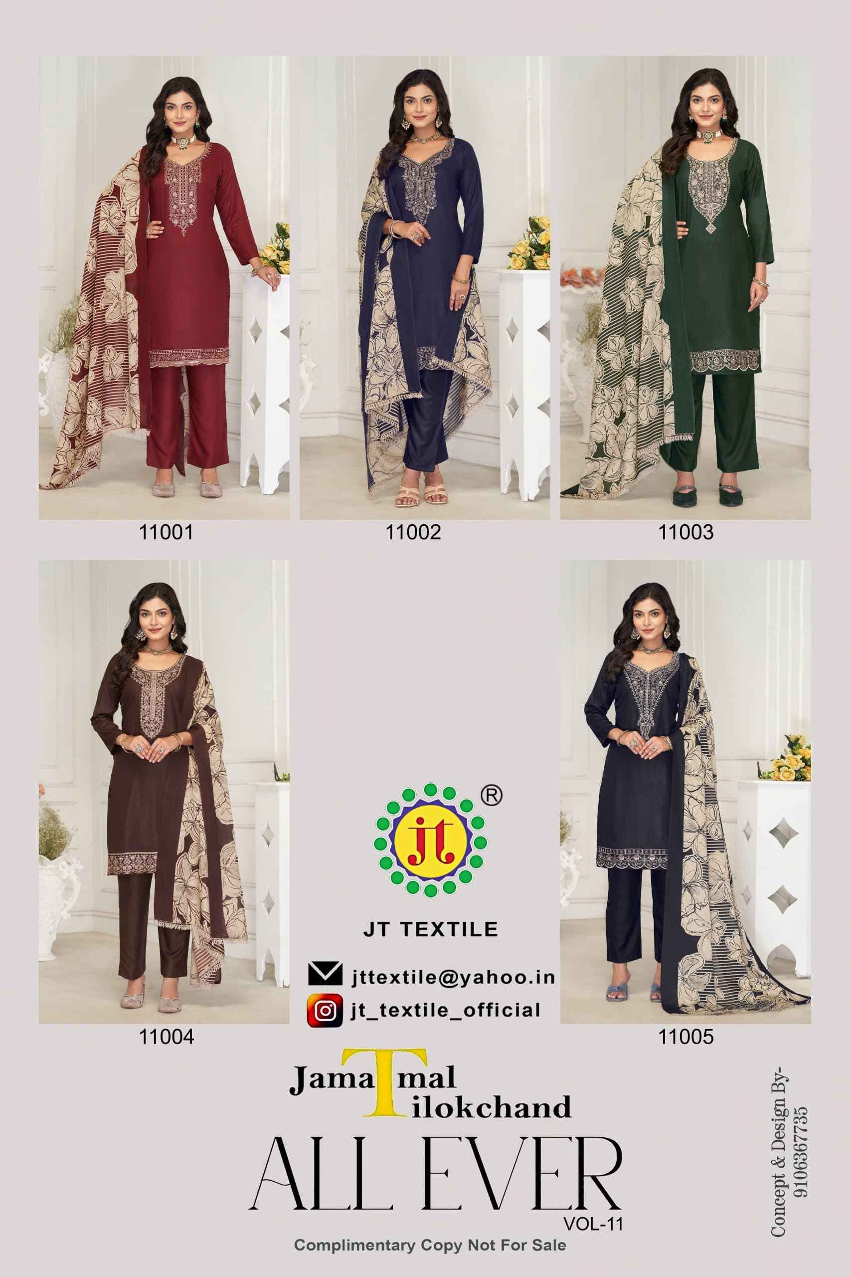 JT ALLEVER 11 RAYON WITH SEQUENCE EMBROIDERY WORK DRESS MATERIAL AT WHOLESALE PRICE