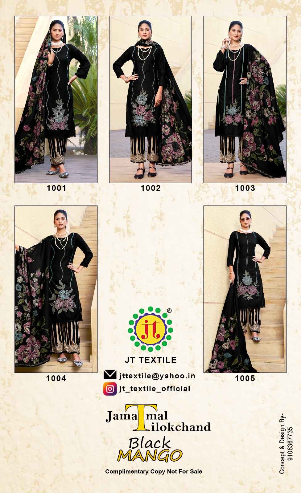 JT BLACK MANGO RAYON WITH CODING WORK AND DAMAN LACE DRESS MATERIAL AT WHOLESALE PRICE