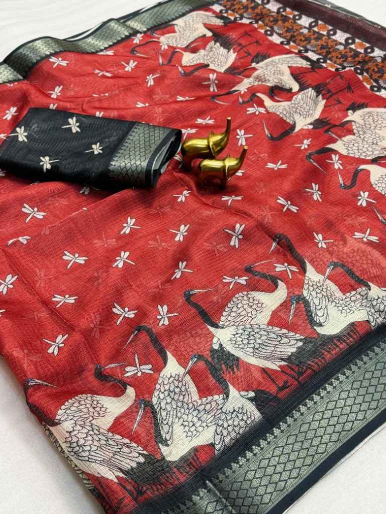 KOTA BLEND KALMKARI DESIGN DIGITAL PRINT SAREE AT WHOLESALE PRICE