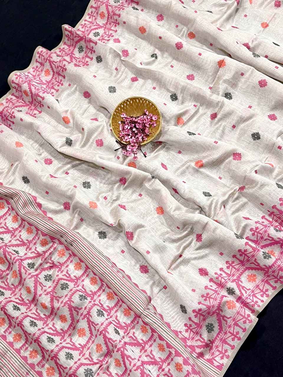 KOVAI COTTON JAMDANI WEAVING BORDER SAREE AT WHOLESALE PRICE
