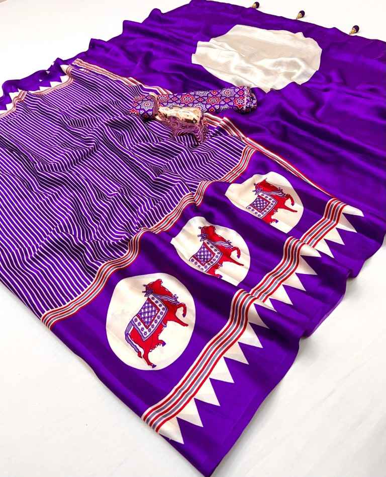 KUTCHI AJARKH PRINT GAJI WITH LEHARIYA PRINTED SAREE AT WHOLESALE PRICE