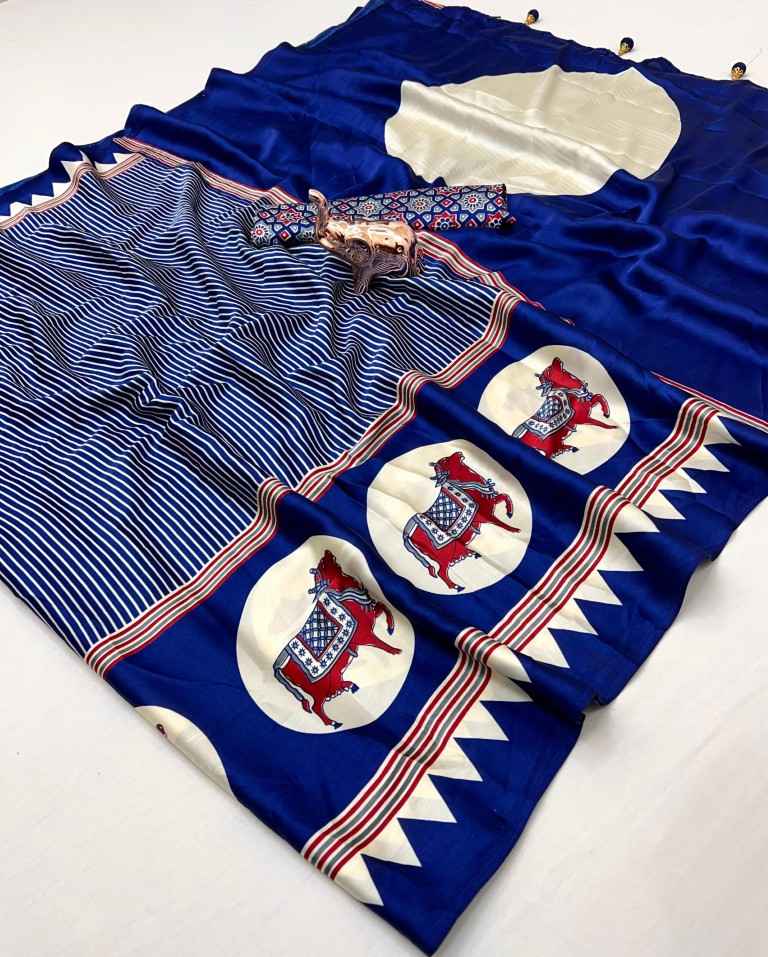 KUTCHI AJARKH PRINT GAJI WITH LEHARIYA PRINTED SAREE AT WHOLESALE PRICE